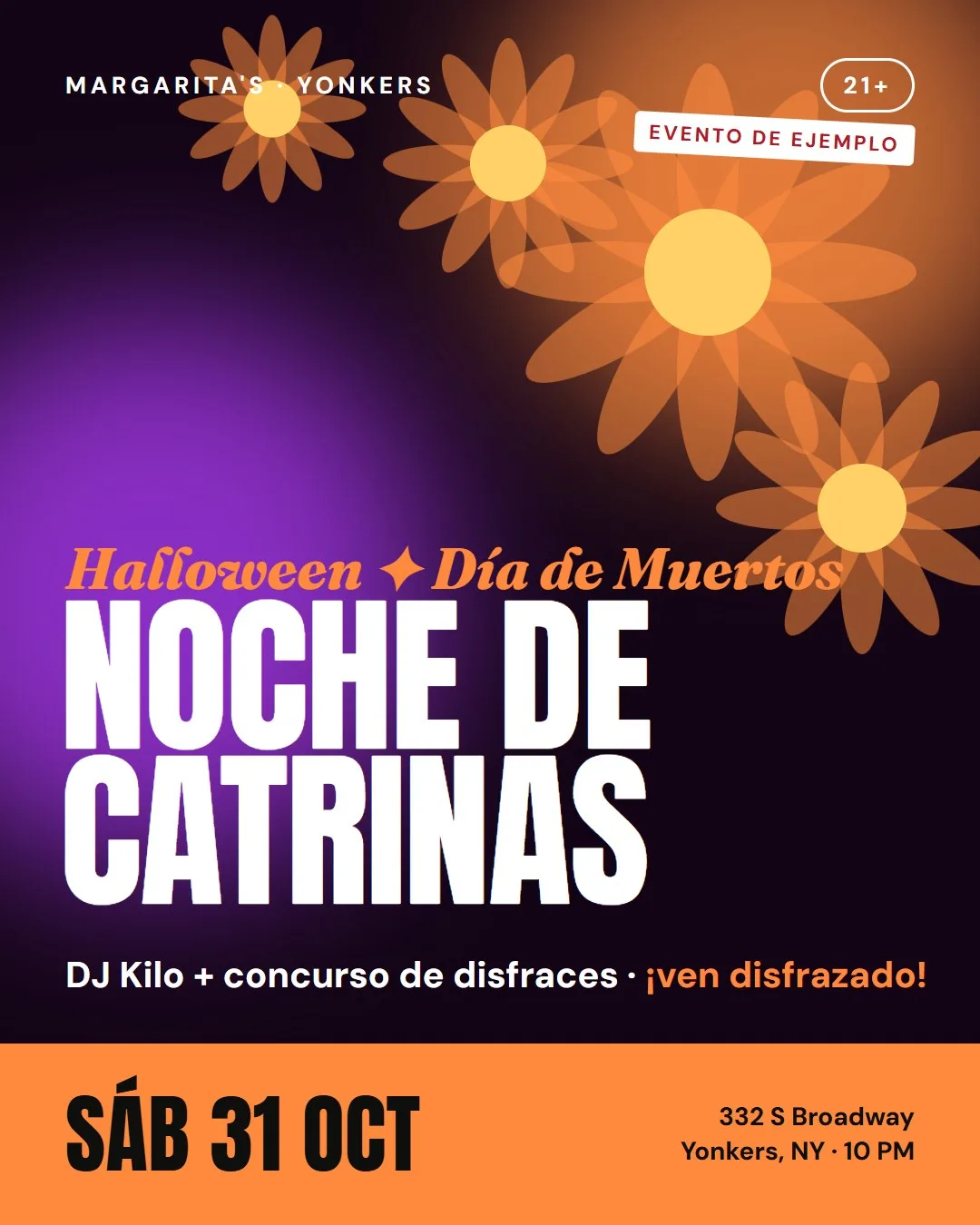 Flyer de ejemplo: Noche de Catrinas, DJ Kilo