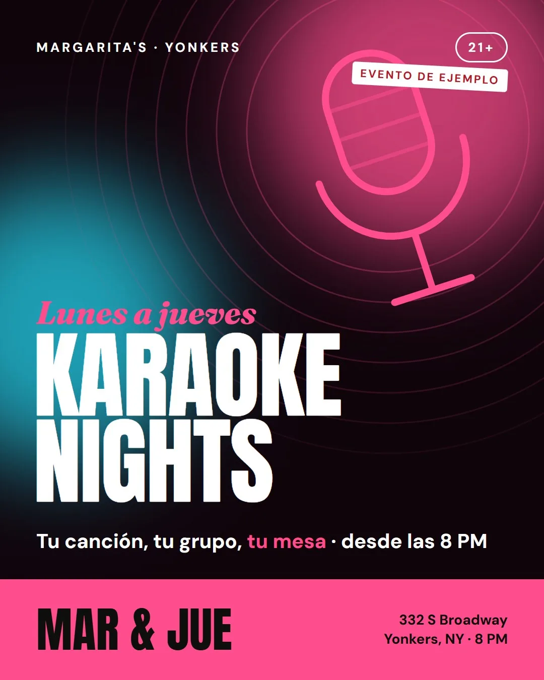 Flyer de ejemplo: Karaoke Nights