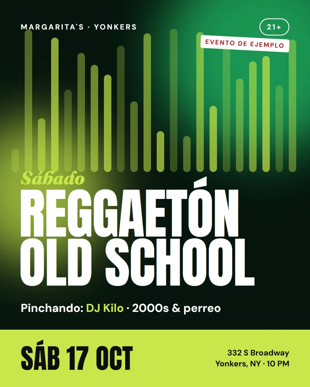 Flyer de ejemplo: Reggaetón Old School, DJ Kilo